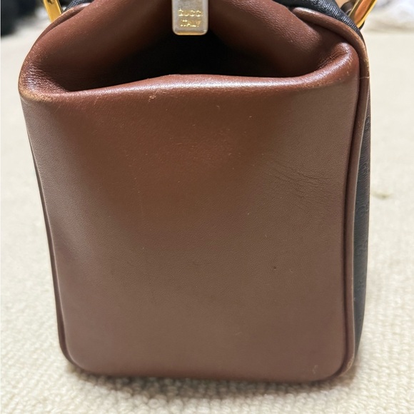 SOLD VERY RARE Vintage 70’s Gucci Navy GG Coated Canvas Boston Bag - Picture 5 of 15